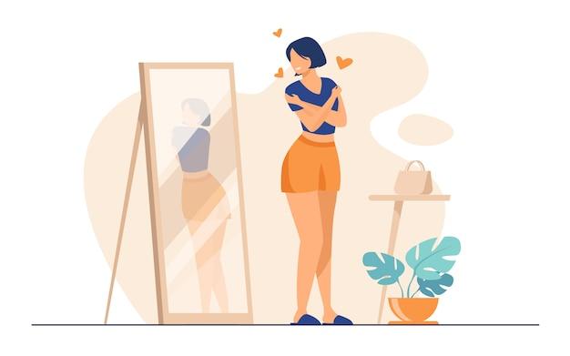 Dame narcissique debout au miroir 74855 5275