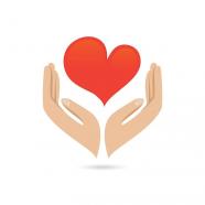 Mains tenant coeur rouge amour soins famille proteger poster illustration vectorielle 1284 2324